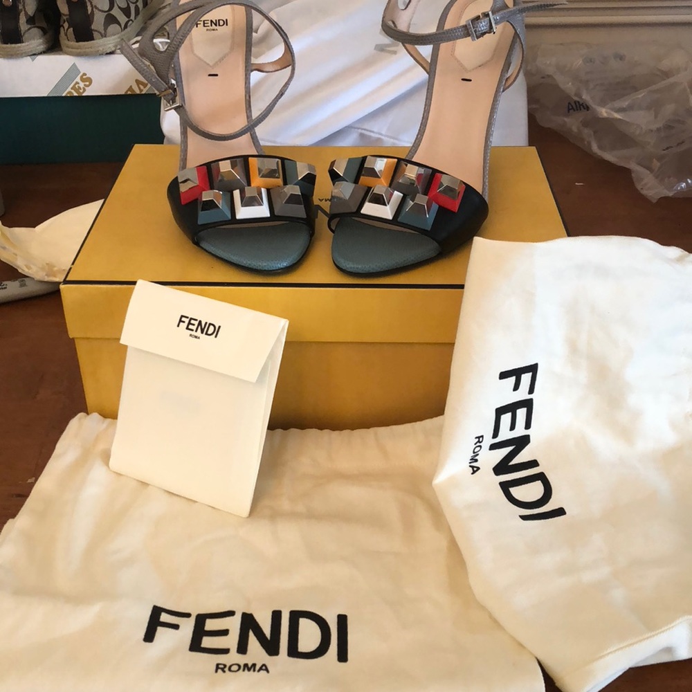 Fendi Rainbow embellished sandal.